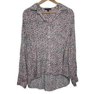 VELVET HEART | Women's Rayon Abstract Print Button Up Rayon Blouse | Size L